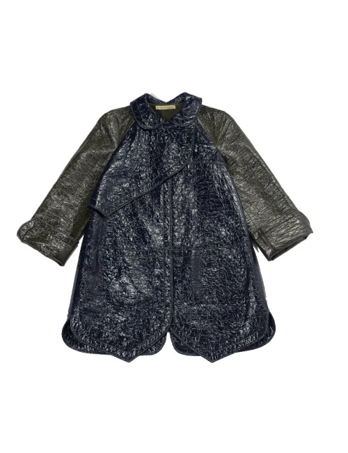 imperméable BALANCIAGA  t40  coton ciré kaki et bleu 