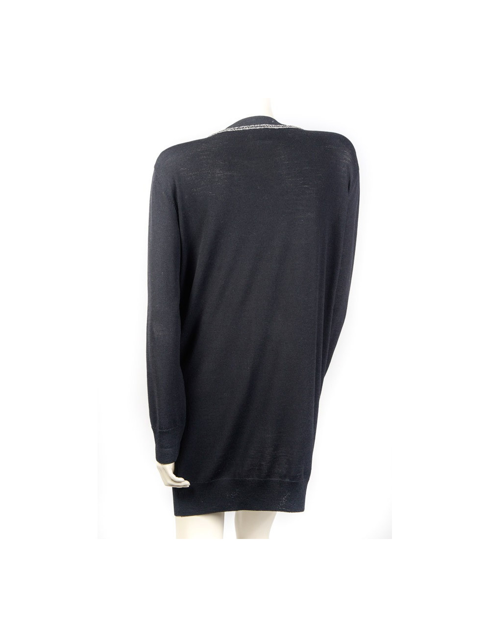 gilet long CHANEL T 40 noir en laine