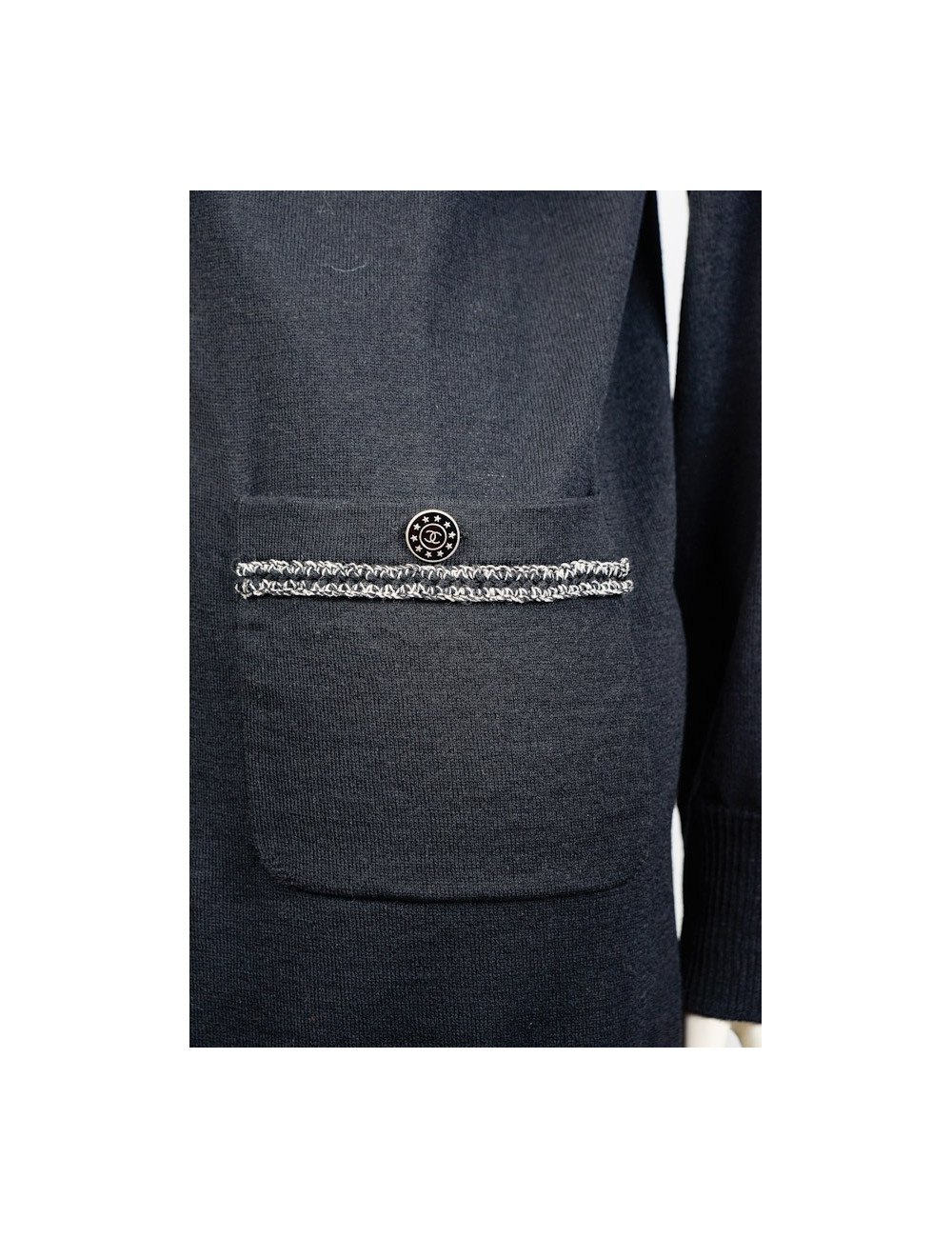 gilet long CHANEL T 40 noir en laine