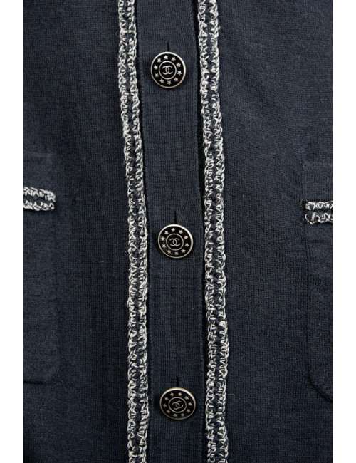 gilet long CHANEL T 40 noir en laine