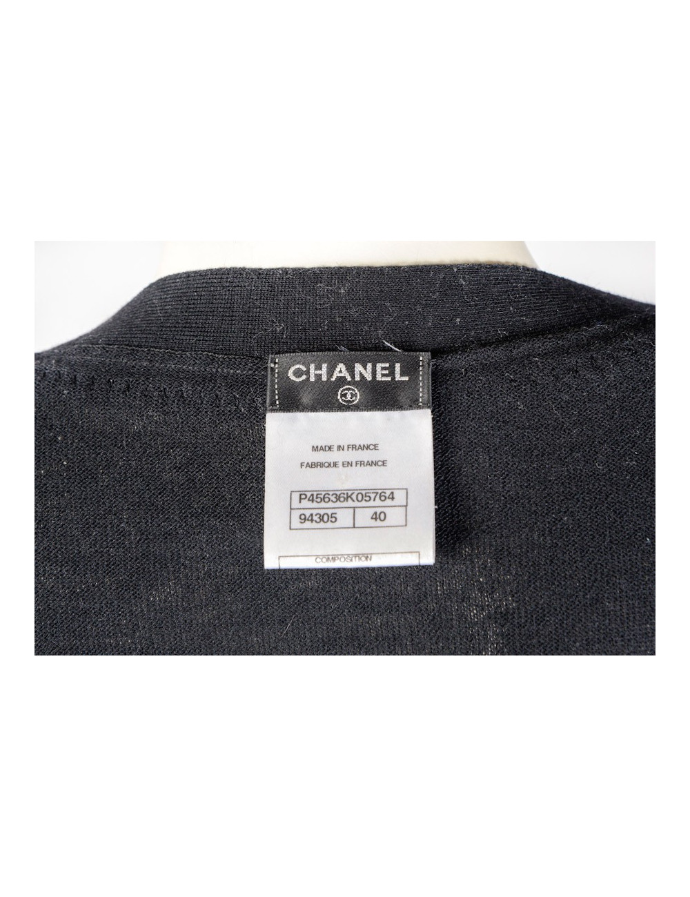 gilet long CHANEL T 40 noir en laine