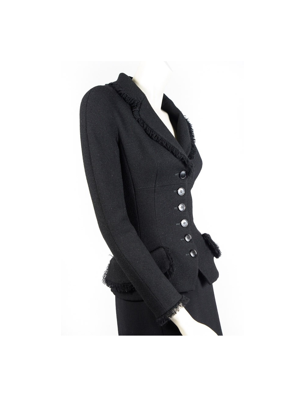 Veste CHRISTIAN DIOR cintrée en laine noire