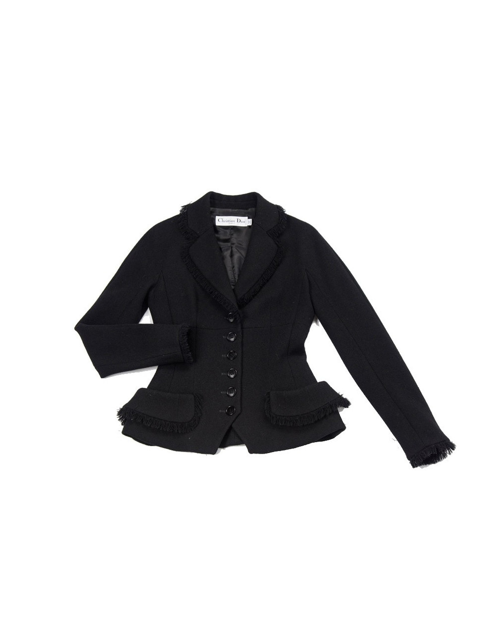 Veste CHRISTIAN DIOR cintrée en laine noire