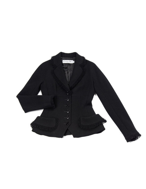 Veste CHRISTIAN DIOR cintrée en laine noire