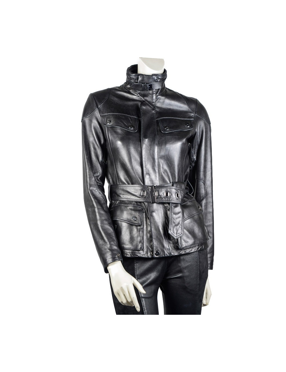Blouson RALPH LAUREN t2 cuir d'agneau noir