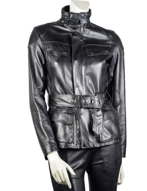 Blouson RALPH LAUREN t2 cuir d'agneau noir