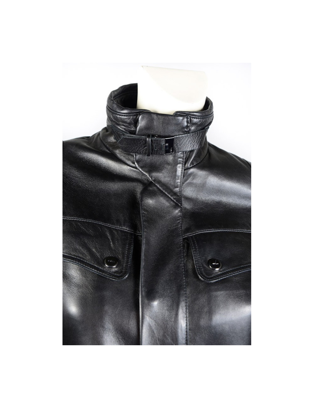 Blouson RALPH LAUREN t2 cuir d'agneau noir