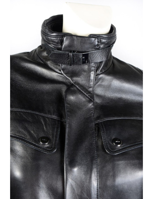 Blouson RALPH LAUREN t2 cuir d'agneau noir