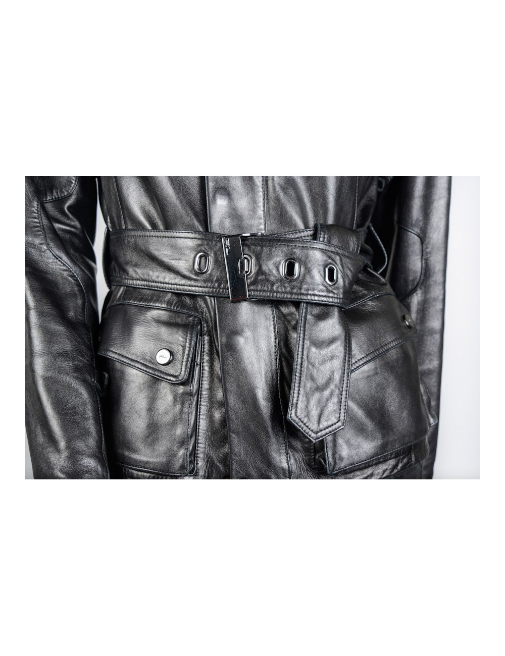 Blouson RALPH LAUREN t2 cuir d'agneau noir