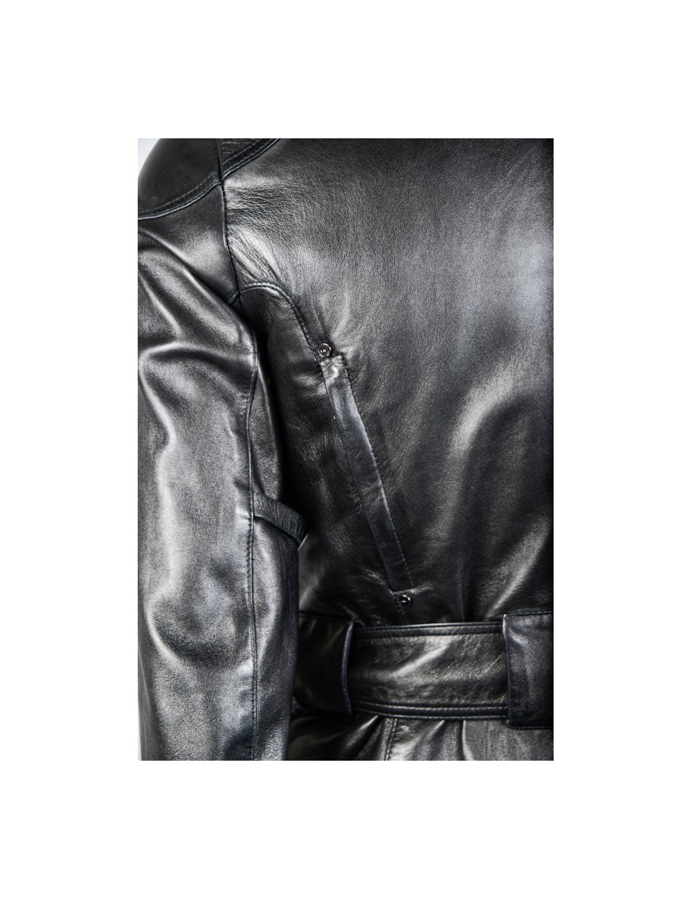 Blouson RALPH LAUREN t2 cuir d'agneau noir