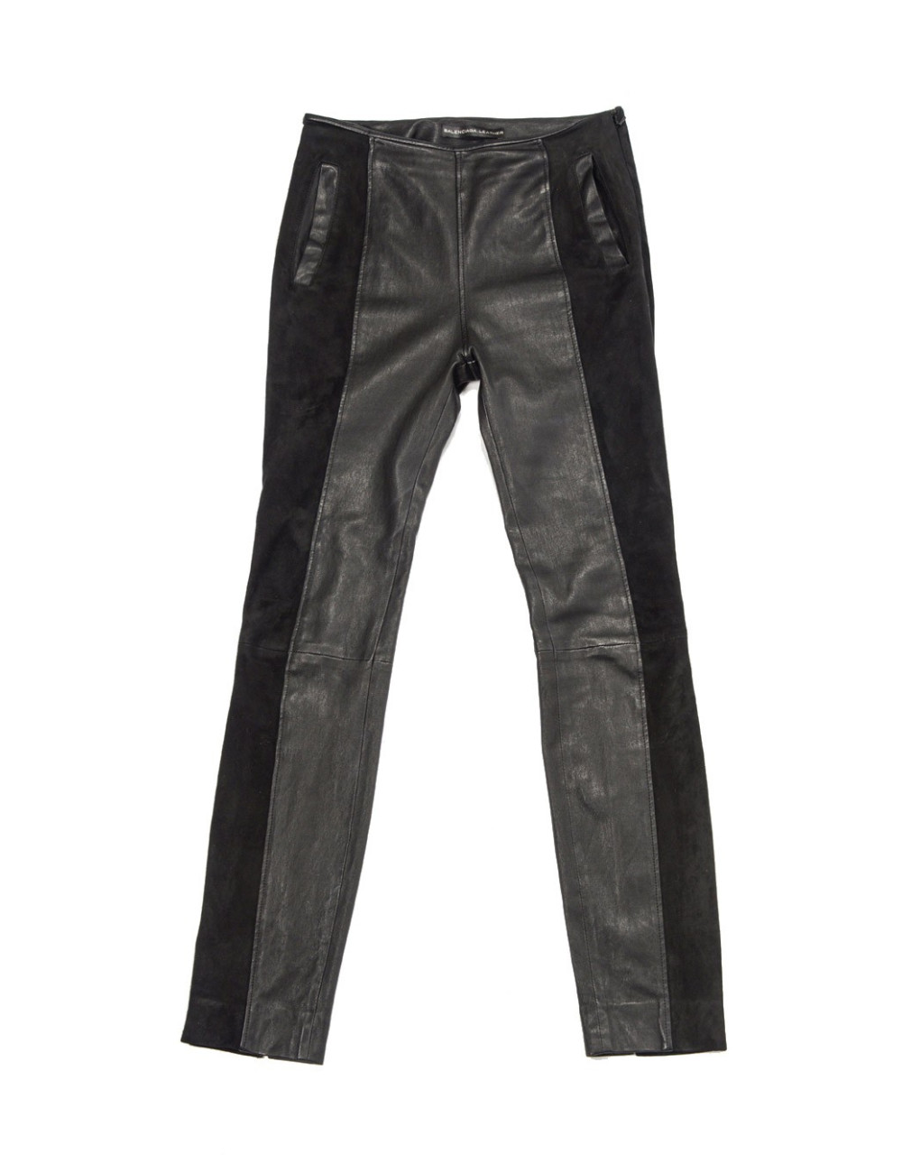 Pantalon BALENCIAGA T 34 cuir stretch noir