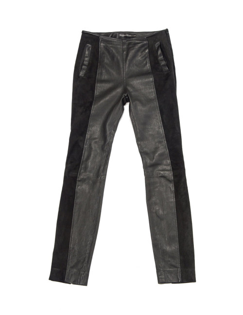 Pantalon BALENCIAGA T 34 cuir stretch noir