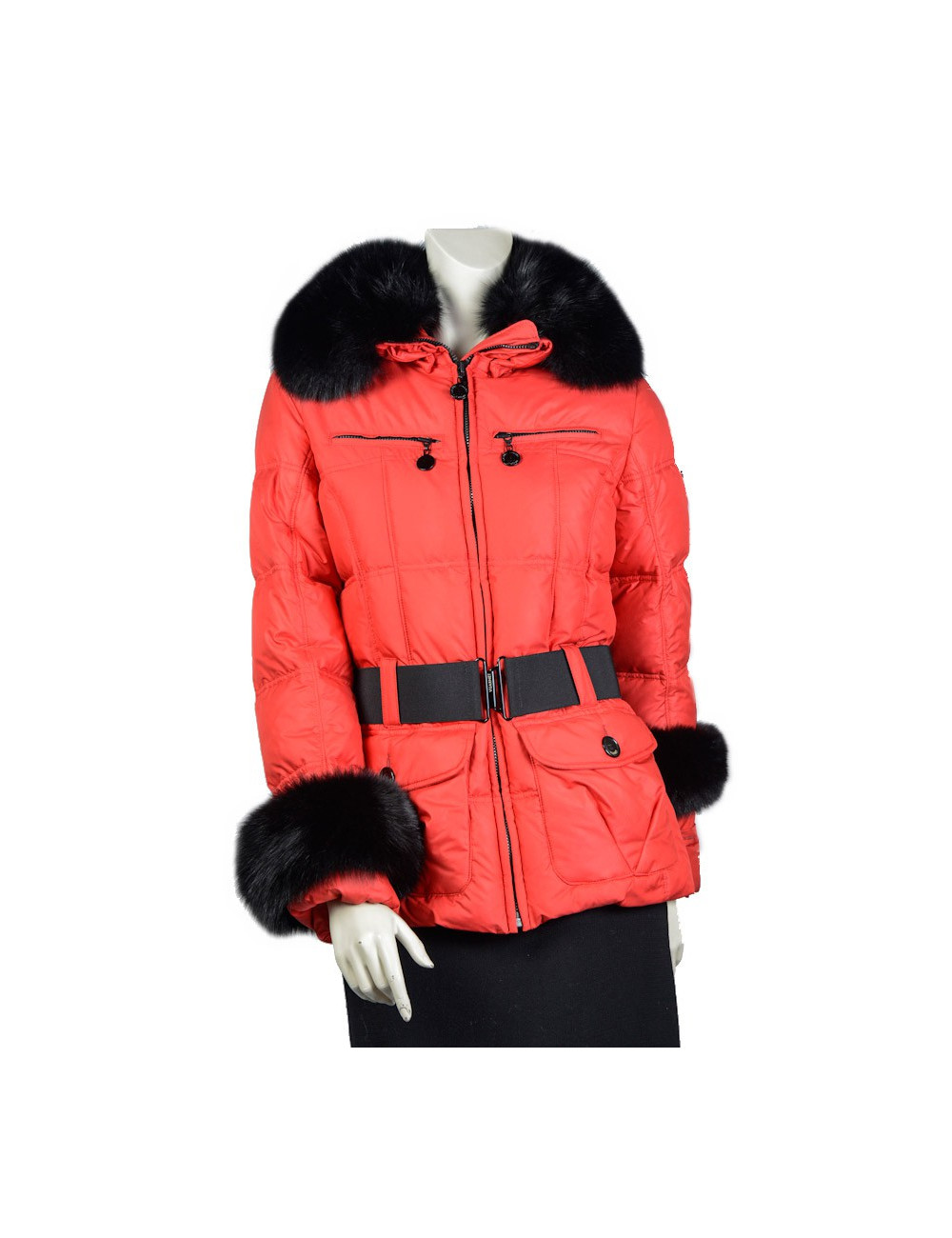 Parka VUARNET T42 rouge col renard
