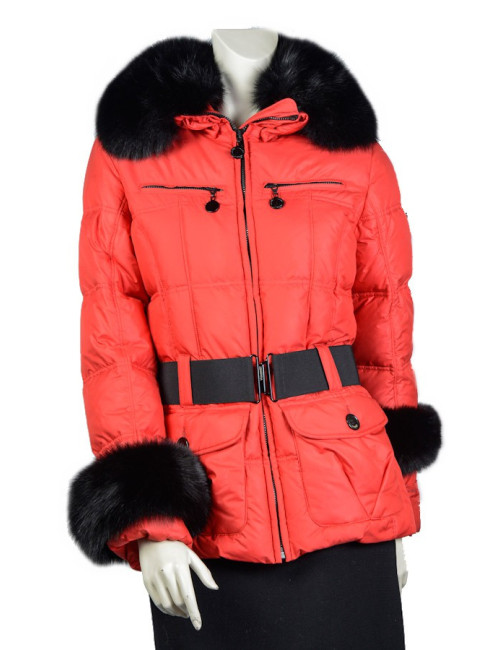 Parka VUARNET T42 rouge col renard