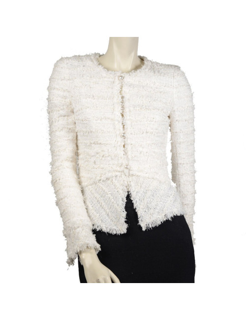 Veste CHANEL t 36 tweed blanc