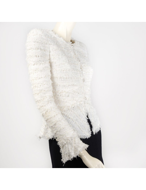 Veste CHANEL t 36 tweed blanc