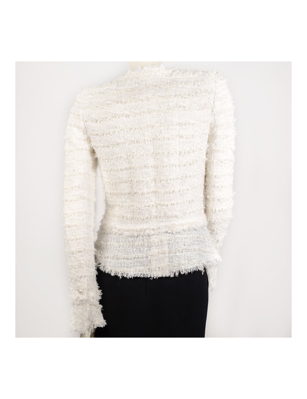 Veste CHANEL t 36 tweed blanc