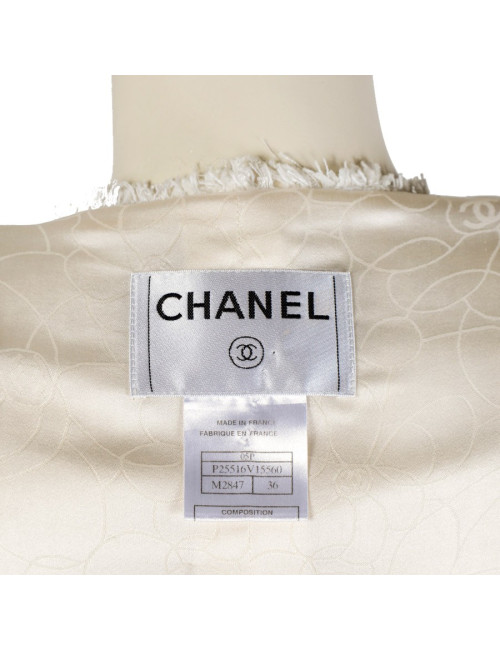 Veste CHANEL t 36 tweed blanc