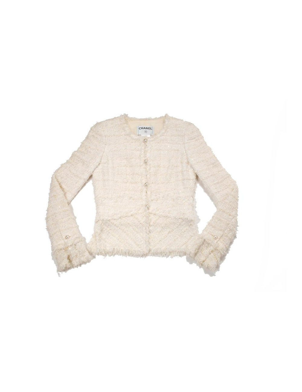 Veste CHANEL t 36 tweed blanc