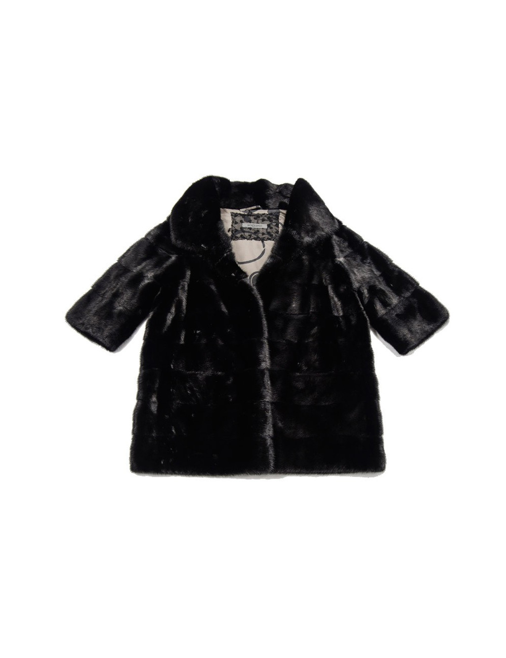 Manteau 3/4  SIMONETTA RAVIZZA en vison noir 