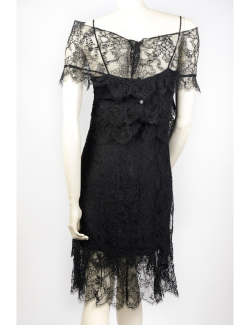 Robe CHANEL  en dentelle noire