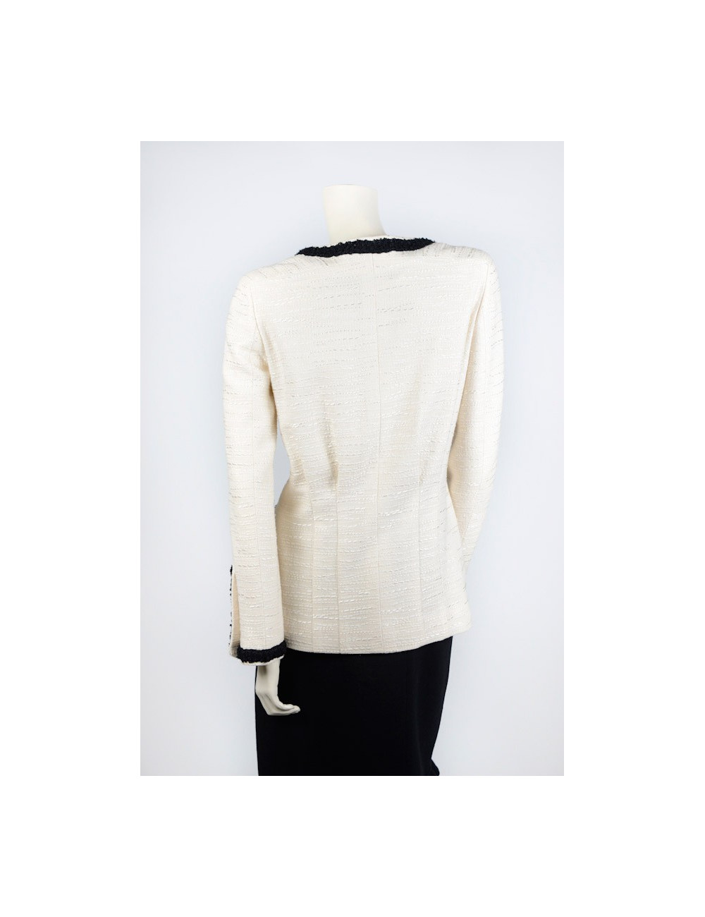 Veste CHANEL T40 beige et noir