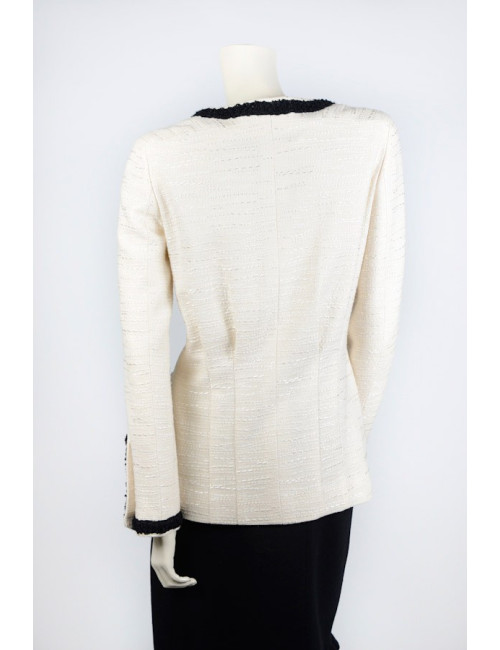Veste CHANEL T40 beige et noir