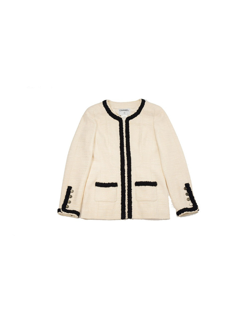 Veste CHANEL T40 beige et noir