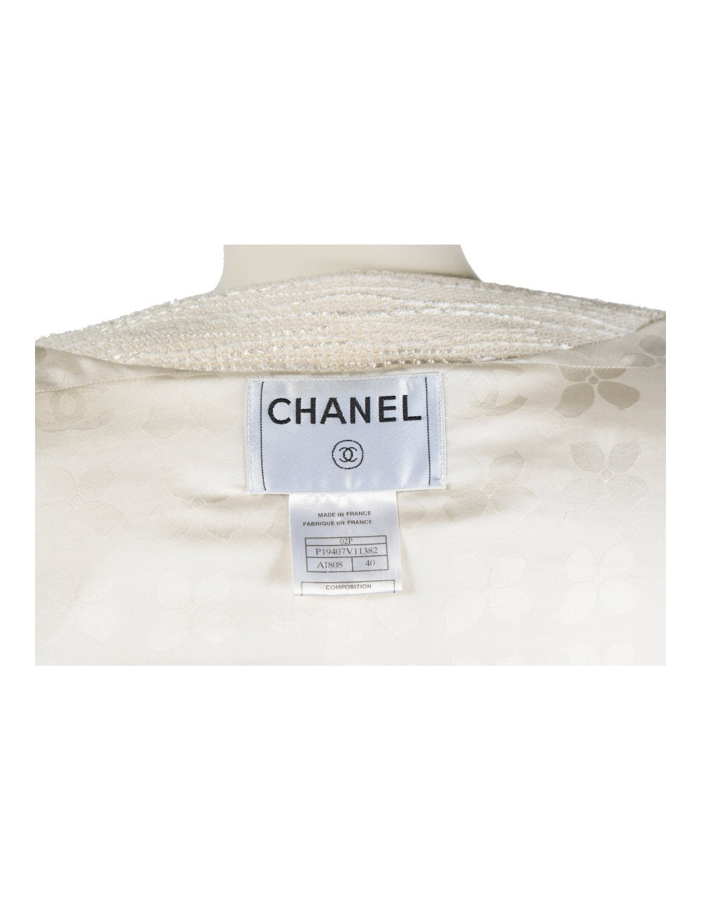 Veste CHANEL T40 beige et noir