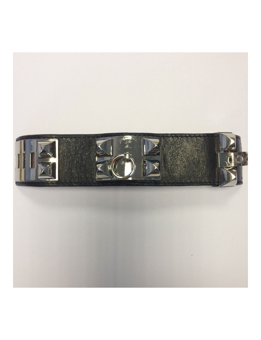 Bracelet HERMES collier de chien cuir box marron 