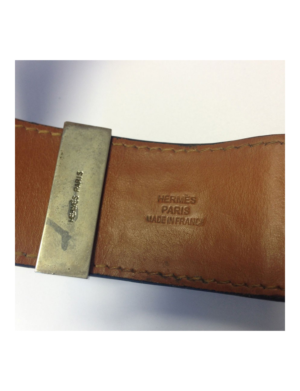 Bracelet HERMES collier de chien cuir box marron 