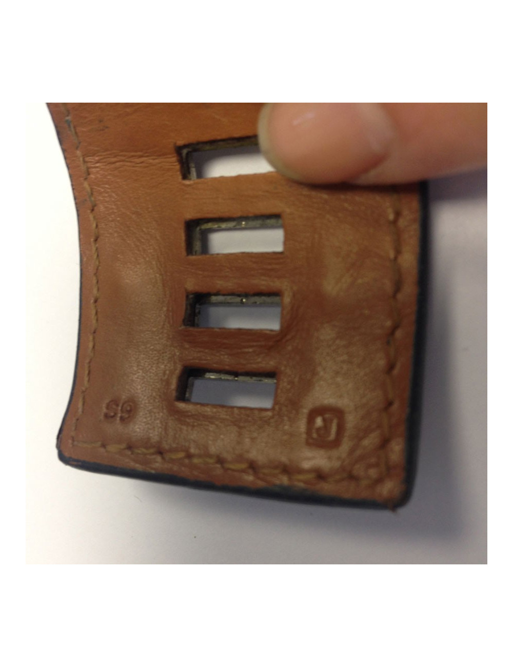 Bracelet HERMES collier de chien cuir box marron 