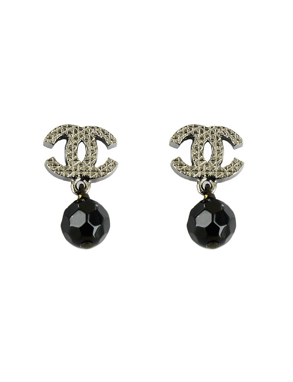 Clous d'oreilles ruthénium CHANEL