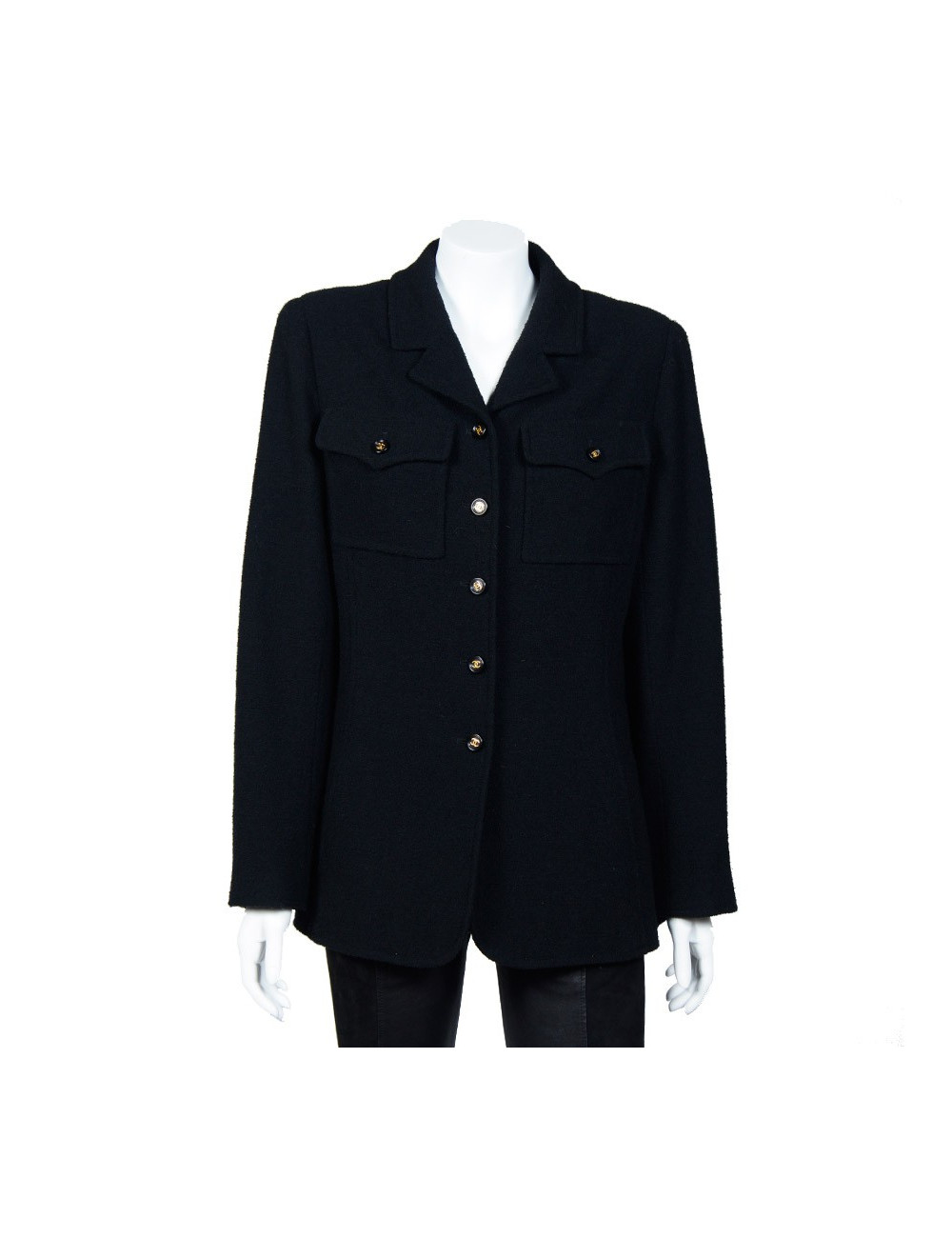 Veste CHANEL vintage laine noire