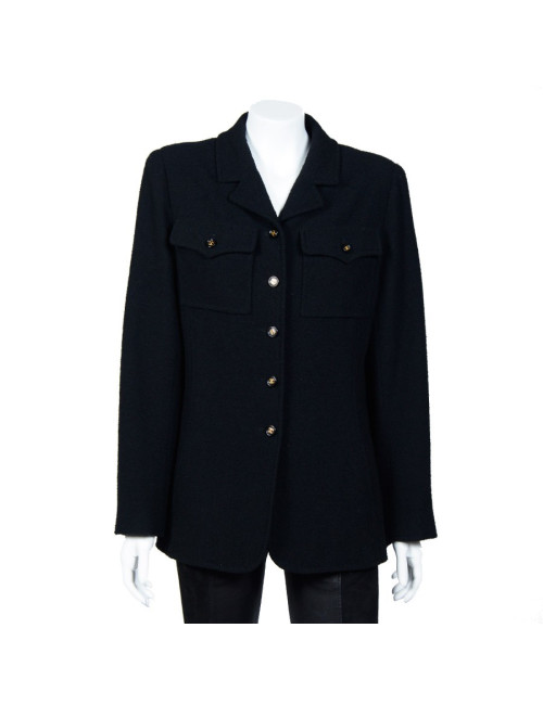 Veste CHANEL vintage laine noire