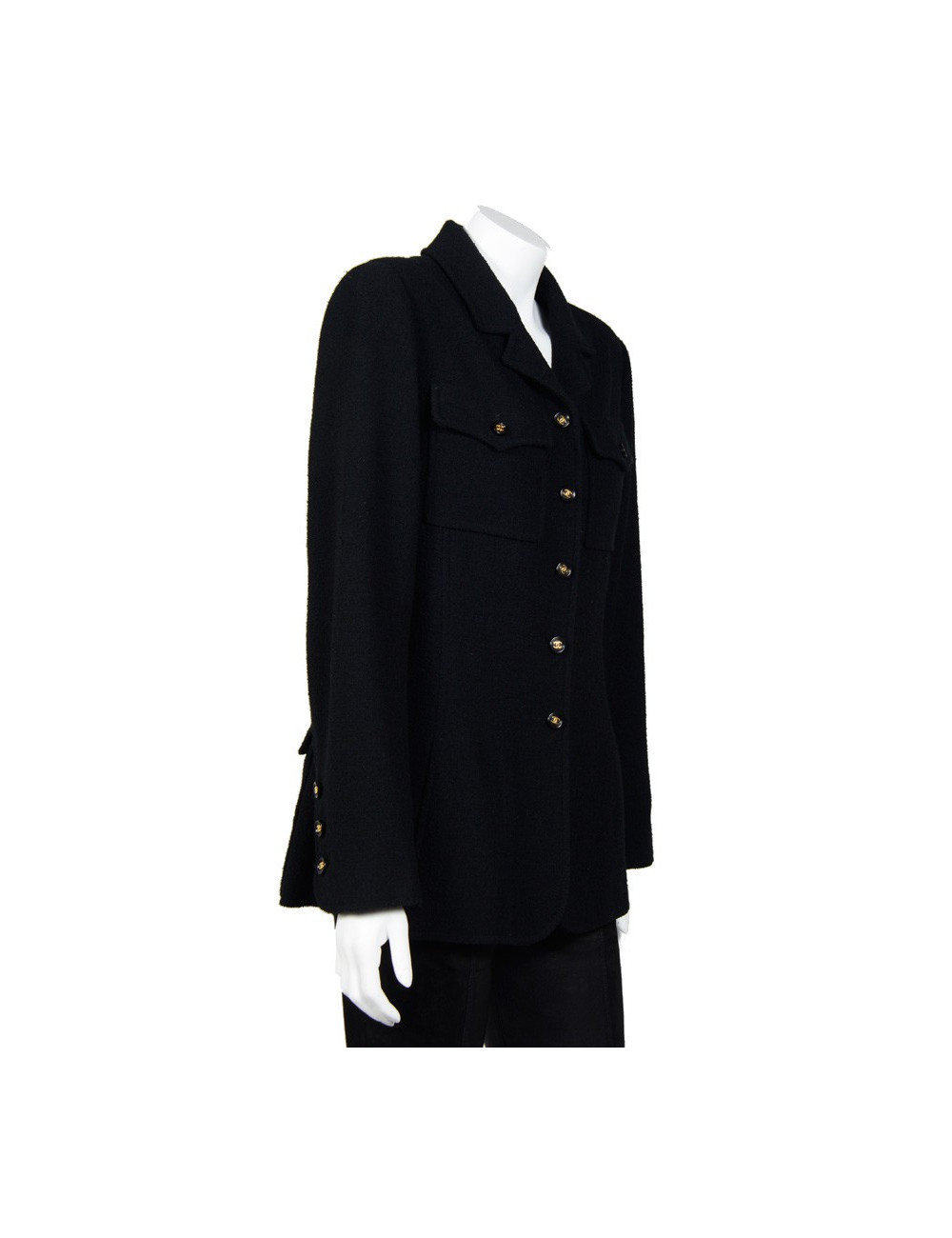 Veste CHANEL vintage laine noire
