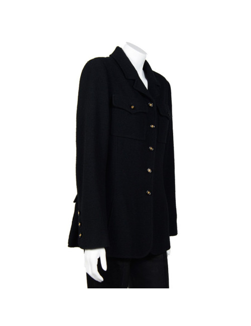 Veste CHANEL vintage laine noire