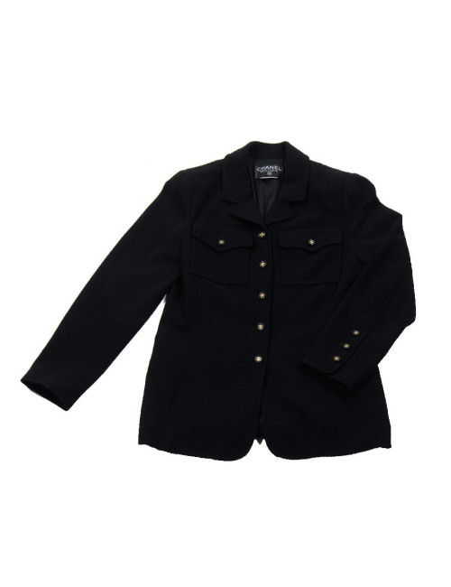 Veste CHANEL vintage laine noire