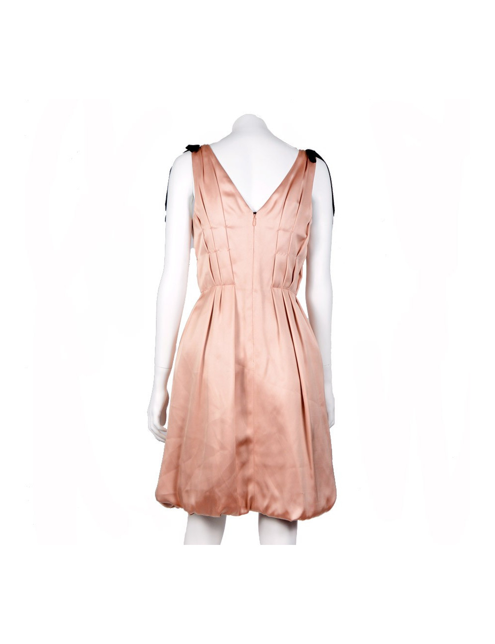 Robe de cocktail t 38 LOUIS VUITTON satin duchesse vieux rose