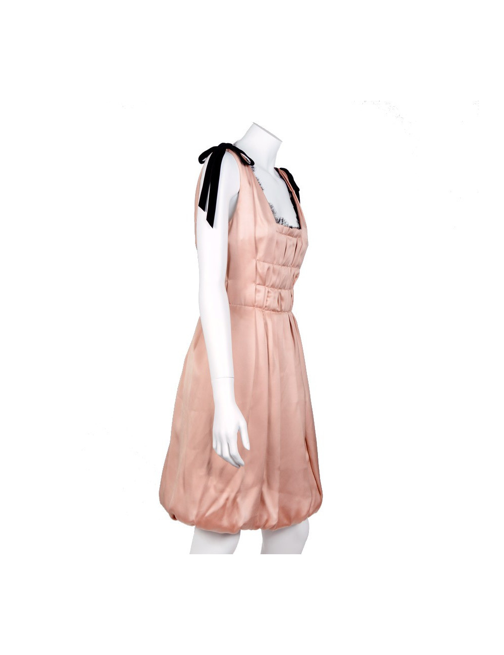 Robe de cocktail t 38 LOUIS VUITTON satin duchesse vieux rose