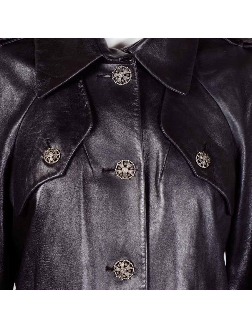Trench CHANEL en cuir d'agneau T 
