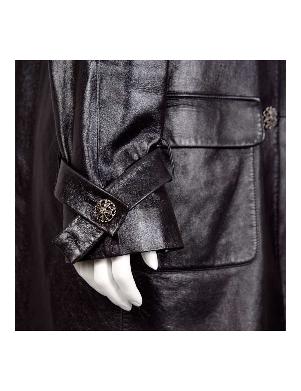 Trench CHANEL en cuir d'agneau T 