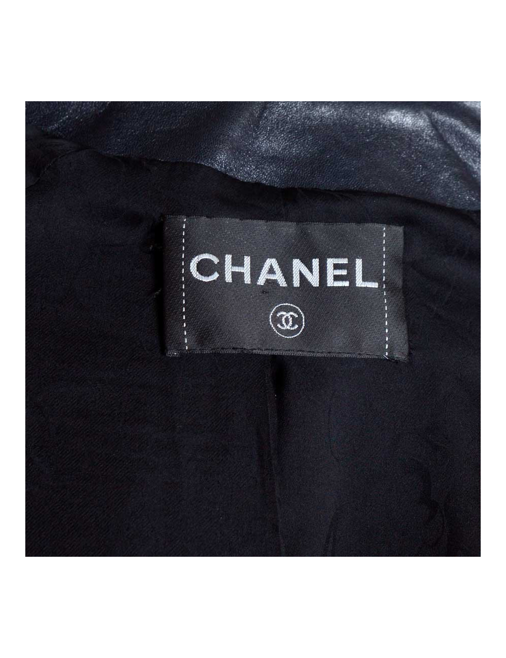 Trench CHANEL en cuir d'agneau T 