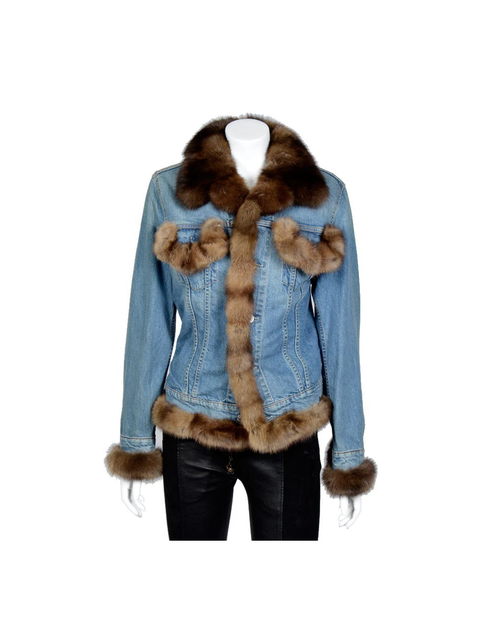 Blouson en jean's et zibeline anonyme