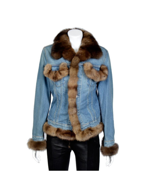 Blouson en jean's et zibeline anonyme