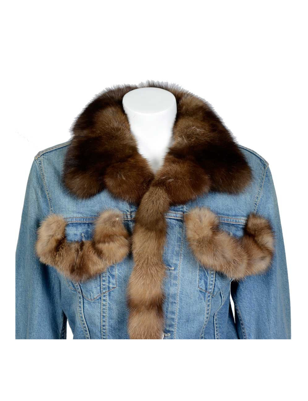 Blouson en jean's et zibeline anonyme