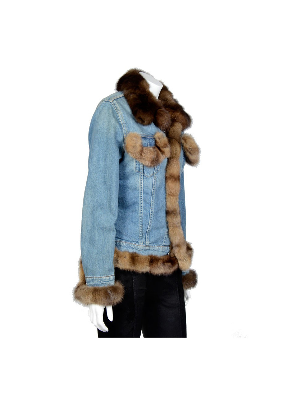 Blouson en jean's et zibeline anonyme