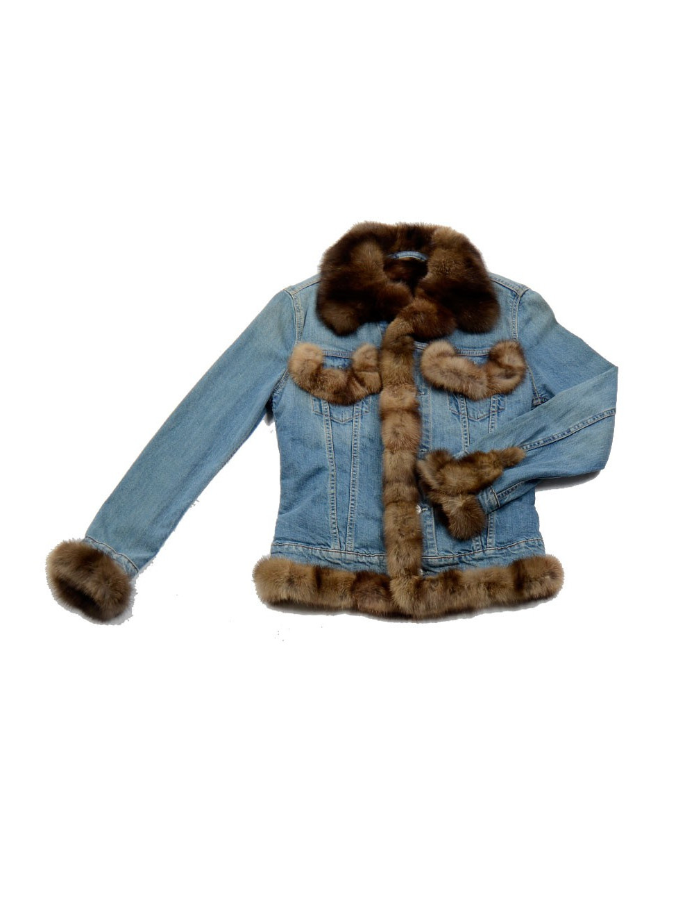 Blouson en jean's et zibeline anonyme