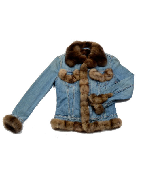 Blouson en jean's et zibeline anonyme