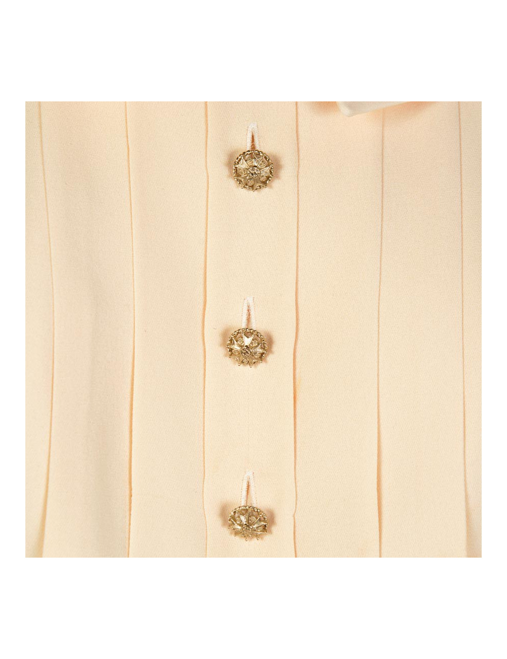 Robe CHANEL satin duchesse noire et soie beige